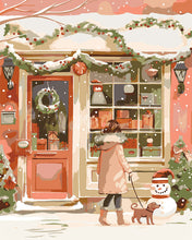 Load image into Gallery viewer, Paint by numbers kit Christmas Dog Walk Figured'Art