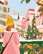Load image into Gallery viewer, Paint by numbers kit Girl at Christmas Market Figured'Art