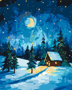 Paint by numbers kit Starry Christmas Night Figured'Art