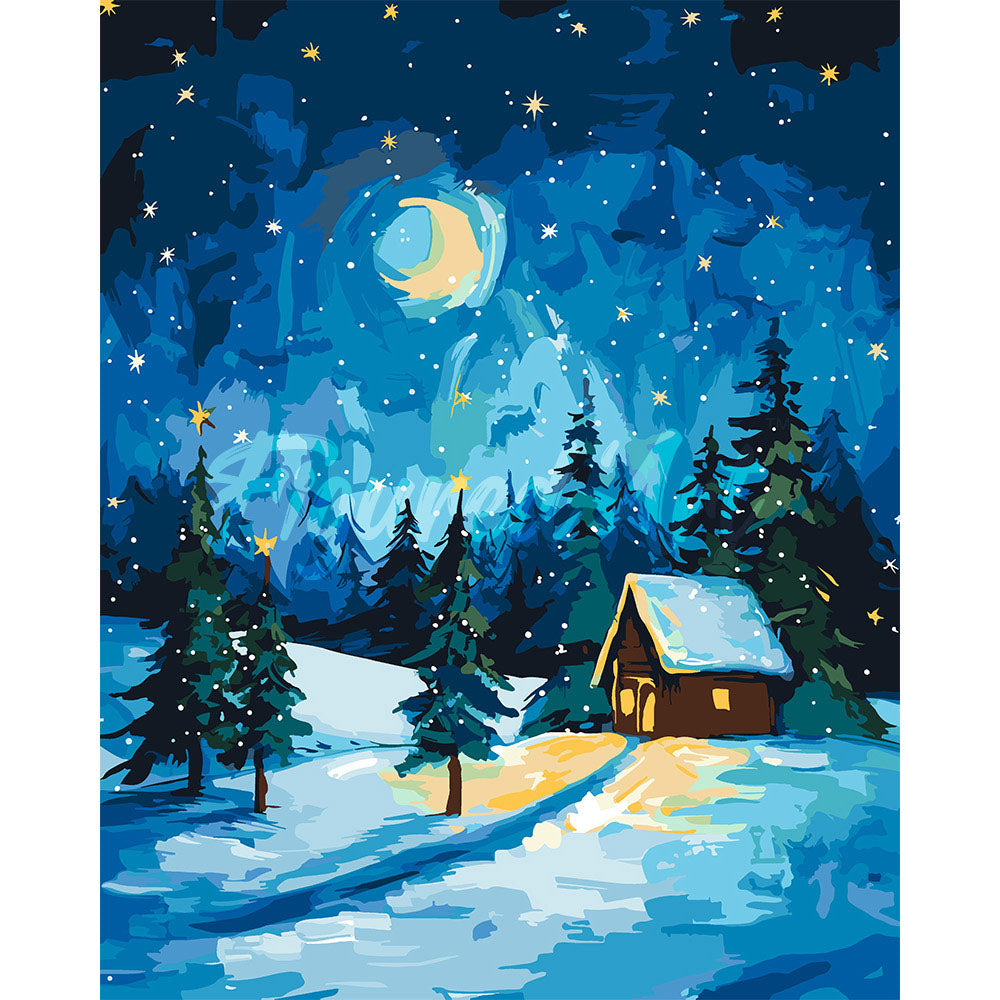 Paint by Numbers for adults - Starry Christmas Night – Figured'Art
