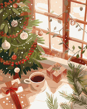 Load image into Gallery viewer, Paint by numbers kit Cozy Christmas Morning Figured&#39;Art