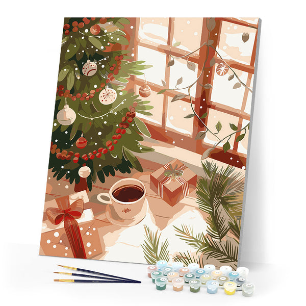 Paint by numbers kit Cozy Christmas Morning Figured'Art