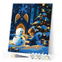 Paint by numbers kit Winter Night Boy and Snowman Figured'Art
