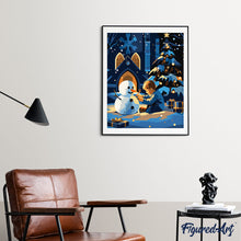 Load image into Gallery viewer, Winter Night Boy and Snowman