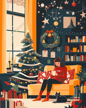 Load image into Gallery viewer, Paint by numbers kit Cozy Christmas Evening Figured'Art