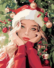 Load image into Gallery viewer, Paint by numbers kit Christmas Cute Girl Figured&#39;Art