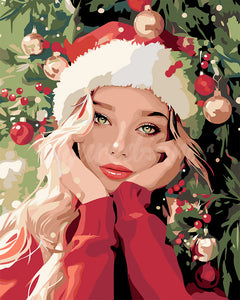 Paint by numbers kit Christmas Cute Girl Figured'Art