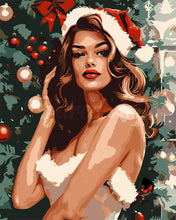 Load image into Gallery viewer, Paint by numbers kit Christmas Glam Girl Figured&#39;Art