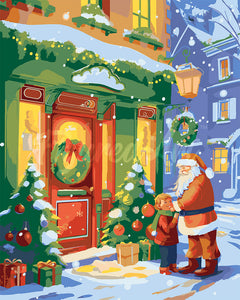 Paint by numbers kit Santa's Greeting Figured'Art