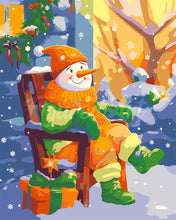 Load image into Gallery viewer, Paint by numbers kit Relaxing Snowman Figured&#39;Art