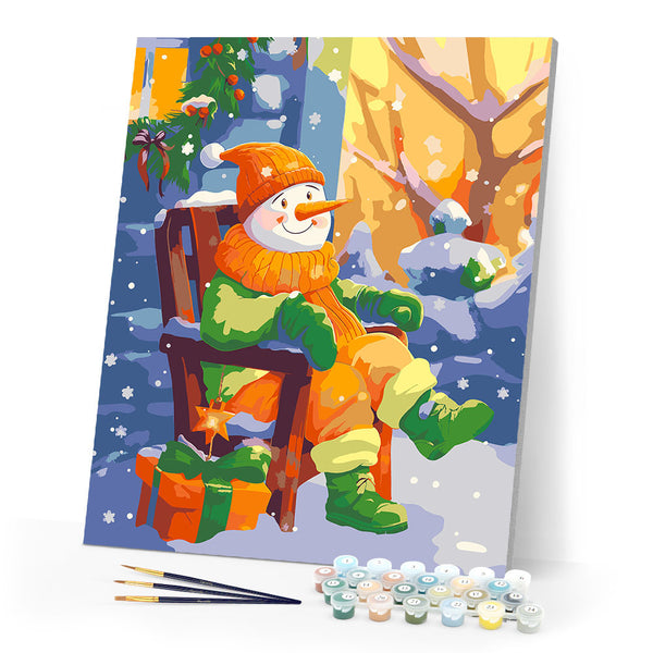 Paint by numbers kit Relaxing Snowman Figured'Art