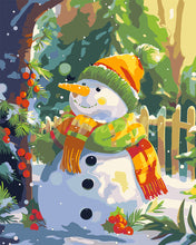 Load image into Gallery viewer, Paint by numbers kit Joyful Snowman Figured&#39;Art