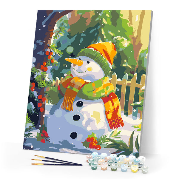 Paint by numbers kit Joyful Snowman Figured'Art