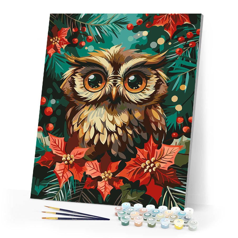 Paint by numbers kit Christmas Owl Figured'Art