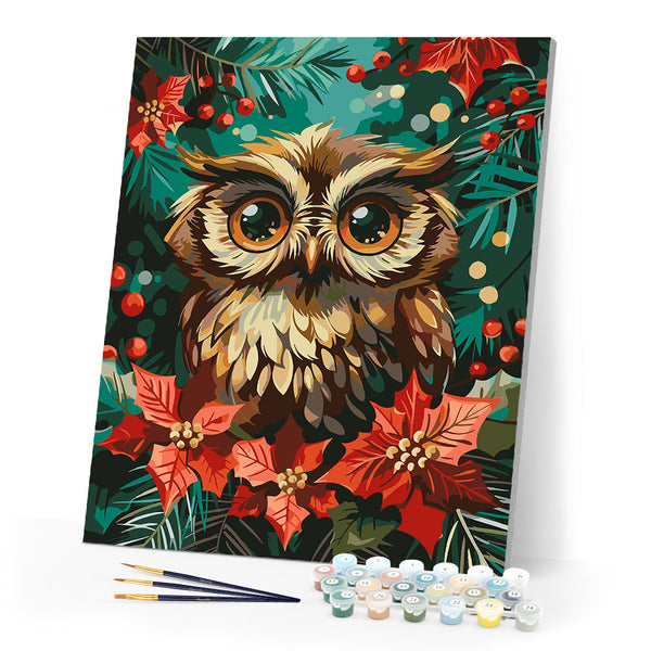 Paint by numbers kit Christmas Owl Figured'Art
