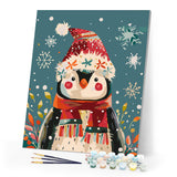 Paint by numbers kit Little Christmas Penguin Figured'Art