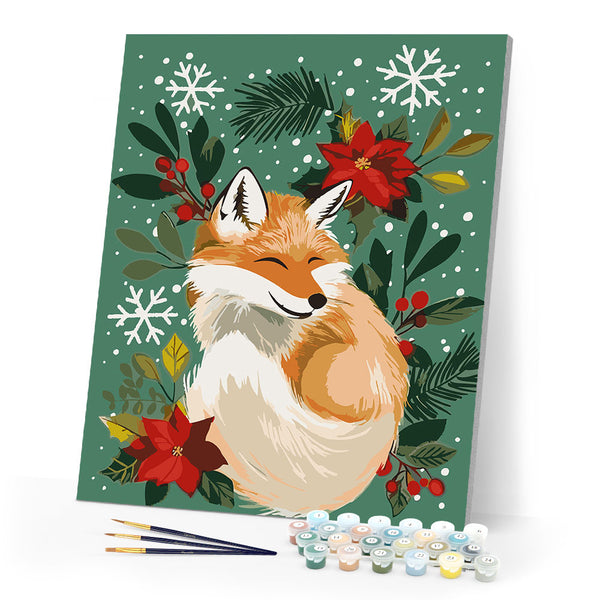 Paint by numbers kit Little Christmas Fox Figured'Art