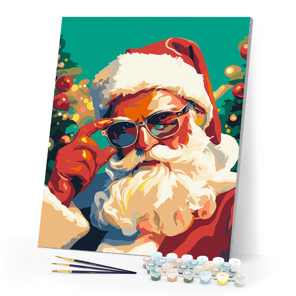 Paint by numbers kit Cool Santa Figured'Art