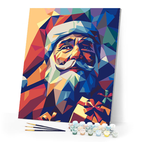 Paint by numbers kit Polygon Santa Figured'Art