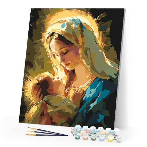 Paint by numbers kit Mary's Embrace Figured'Art