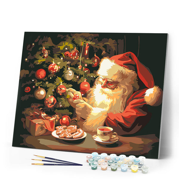 Paint by numbers kit Jolly Santa's Evening Figured'Art