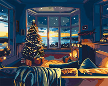 Load image into Gallery viewer, Paint by numbers kit Christmas Room by the Bay Figured&#39;Art