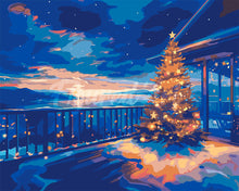 Load image into Gallery viewer, Paint by numbers kit Twinkling Christmas Terrace Figured&#39;Art