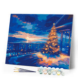 Paint by numbers kit Twinkling Christmas Terrace Figured'Art