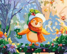 Load image into Gallery viewer, Paint by numbers kit Merry Christmas Chirps Figured&#39;Art