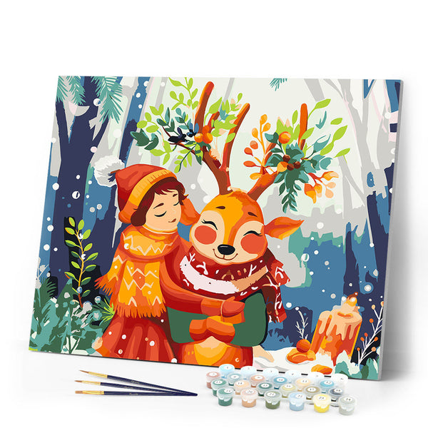 Paint by numbers kit Christmas Woodland Friends Figured'Art