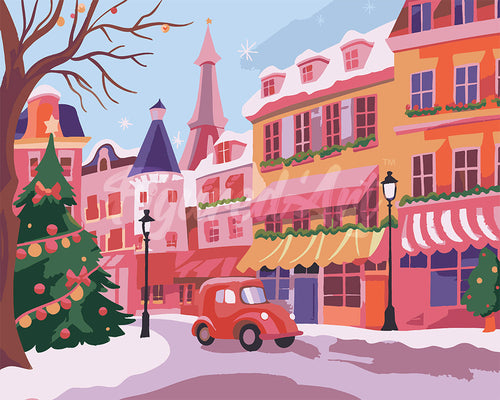 Paint by numbers kit Colorful Christmas Town Figured'Art