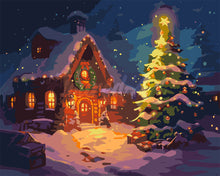 Load image into Gallery viewer, Paint by numbers kit Snowy Christmas Cottage Figured&#39;Art