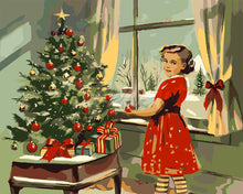 Load image into Gallery viewer, Paint by numbers kit Vintage Christmas Little Girl Figured'Art