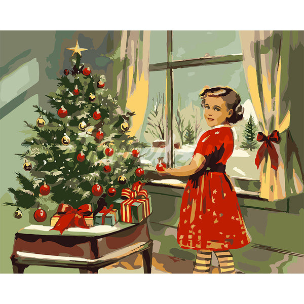 Vintage Christmas Little Girl