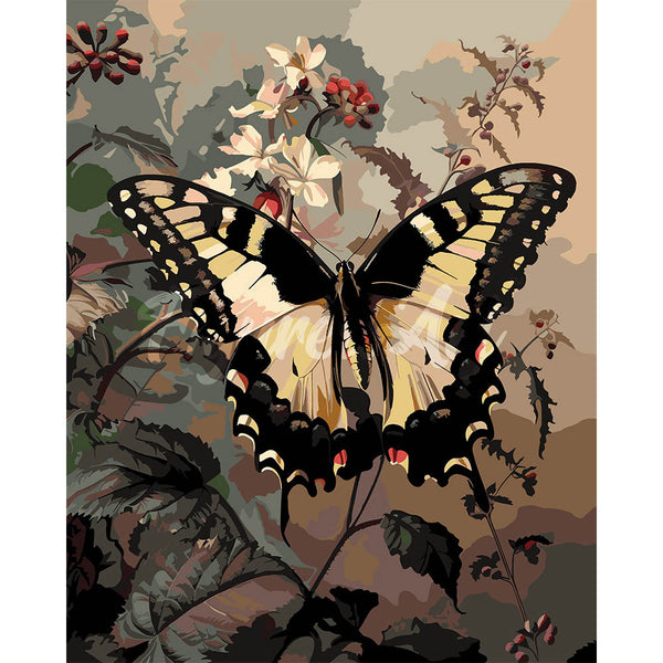 Swallowtail and White Flowers