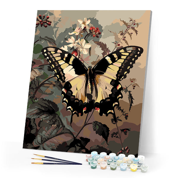 Paint by numbers kit for adults Swallowtail and White Flowers Figured'Art