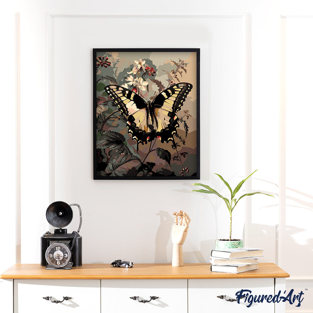 Paint by Numbers for adults - Swallowtail and White Flowers – Figured'Art