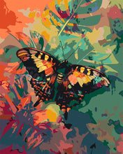 Load image into Gallery viewer, Paint by numbers kit Sunset Moth Butterfly and Colors Figured&#39;Art