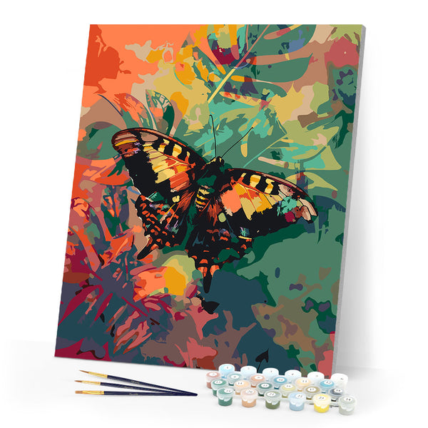 Paint by numbers kit Sunset Moth Butterfly and Colors Figured'Art