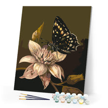 Load image into Gallery viewer, Paint by numbers kit Mormon Butterfly and Flower Figured&#39;Art