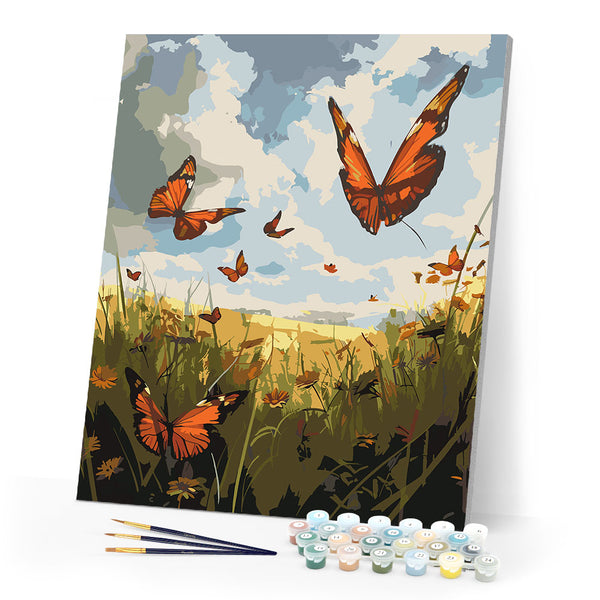 Paint by numbers kit Small Tortoiseshell Butterfly Fluttering Figured'Art
