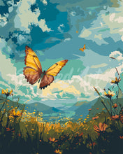 Load image into Gallery viewer, Paint by numbers kit Copper Butterfly Under a Blue Sky Figured&#39;Art