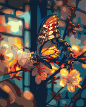 Load image into Gallery viewer, Paint by numbers kit Butterfly and Cherry Blossoms Figured'Art