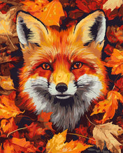 Load image into Gallery viewer, Paint by numbers kit for adults Fox in Fall Leaves Figured&#39;Art