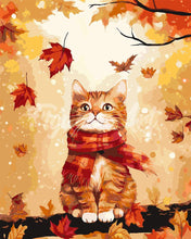 Load image into Gallery viewer, Paint by numbers kit Cozy Fall Cat Figured&#39;Art