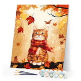 Paint by numbers kit Cozy Fall Cat Figured'Art