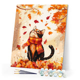 Paint by numbers kit Playful Fall Cat Figured'Art