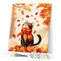 Paint by numbers kit Playful Fall Cat Figured'Art