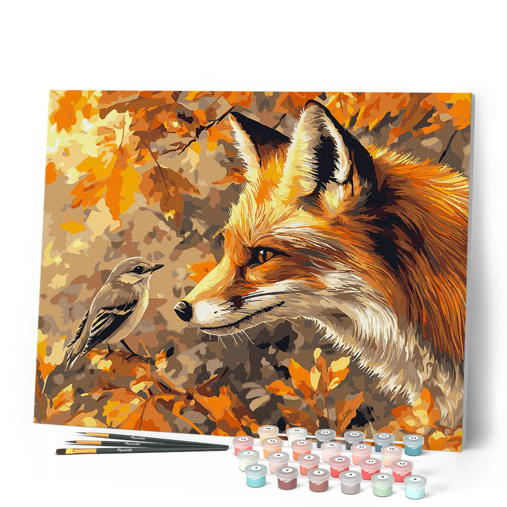 Paint by Numbers for adults - Fox and Bird in Fall – Figured'Art US