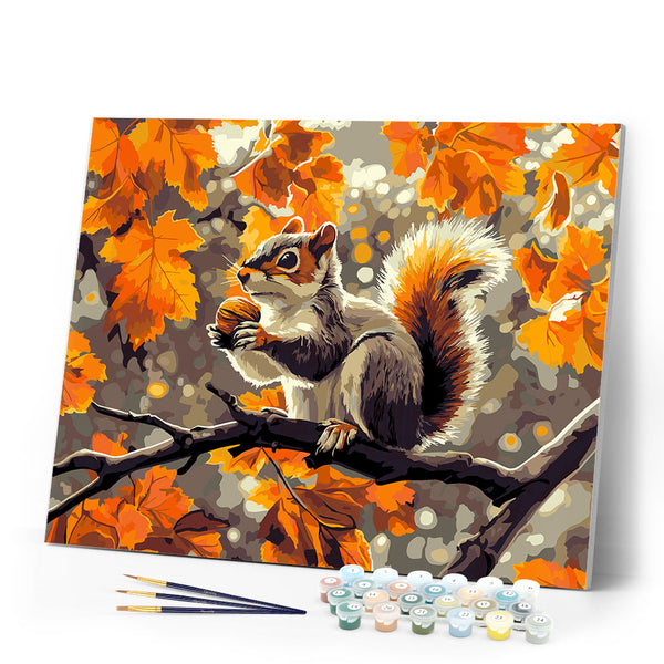 Paint by numbers kit Fall Squirrel Figured'Art